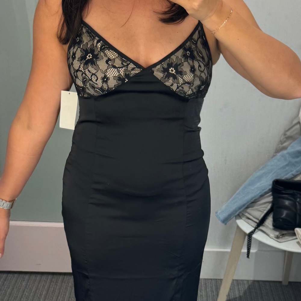 Satin maxi dress. Size small
